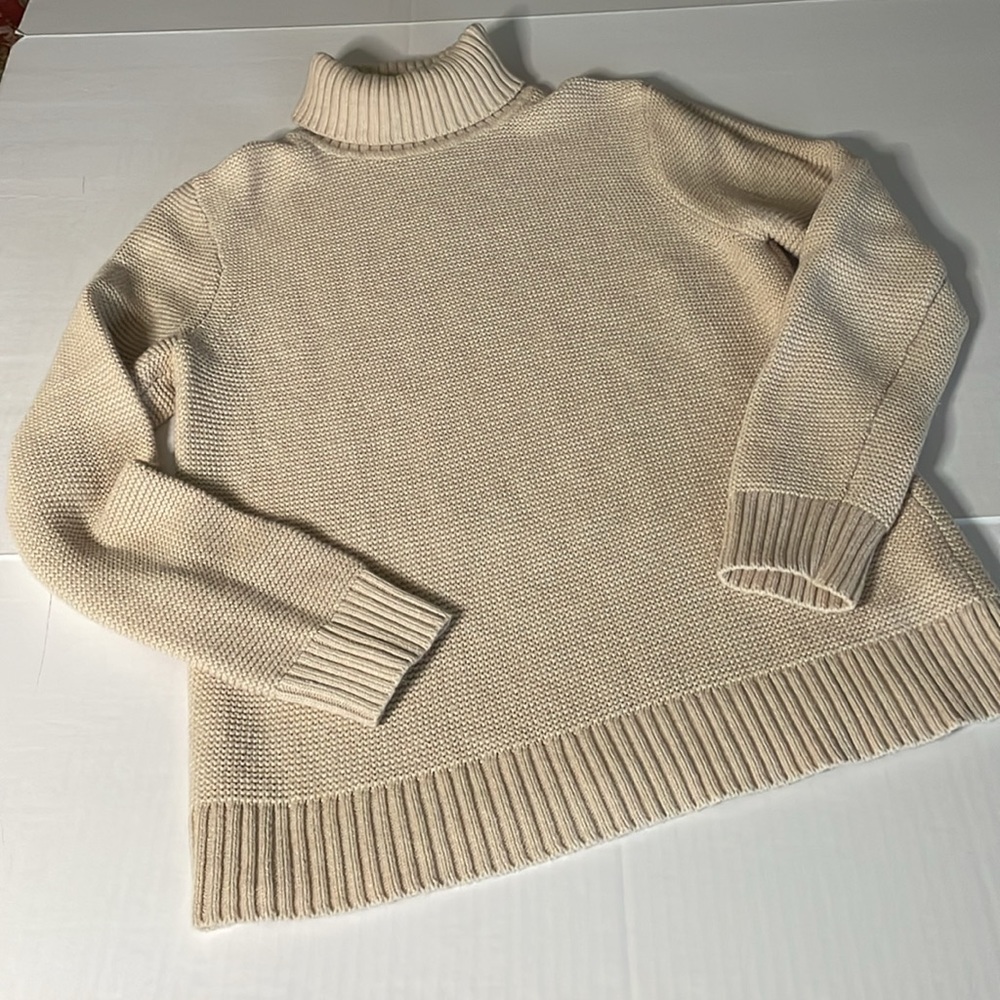 J Crew tan turtleneck sweater beautiful condition women’s size M